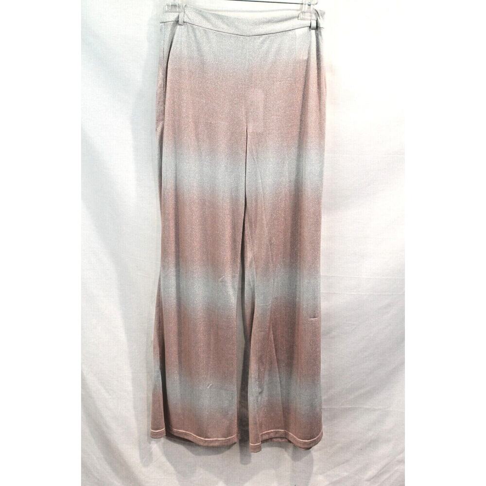 Traffic People Sheer Pants size S Multicolor Ombre Sparkled High Rise Wide Leg
